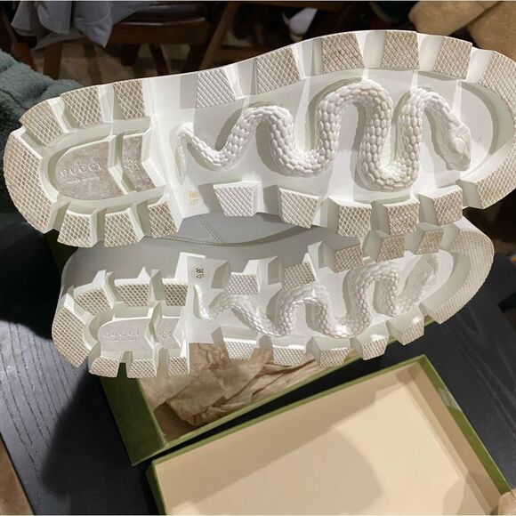 Gucci Frances Chelsea Boots Matelasse Chevron white Leather - Picture 8 of 11